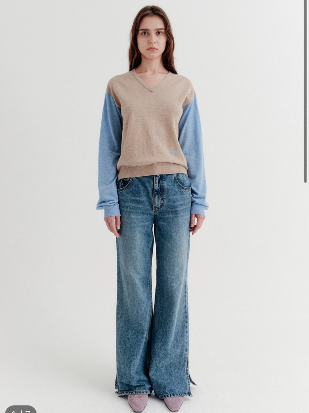 EENK T For Tempt Wide Leg Blue Denim Jeans for Women - Blue